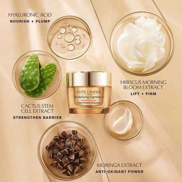 Estée Lauder Revitalizing Supreme+ Youth Power Cream Moisturizer with Hyaluronic Acid & Peptides | Anti-Aging - Image 5