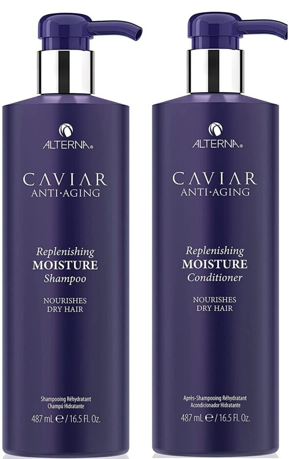 Alterna Haircare CAVIAR Anti-Aging Replenishing Moisture Shampoo and Conditioner Set, 16.5 Fl Oz | Protects, Restores and Hydrates | Sulfate Free - Image 2
