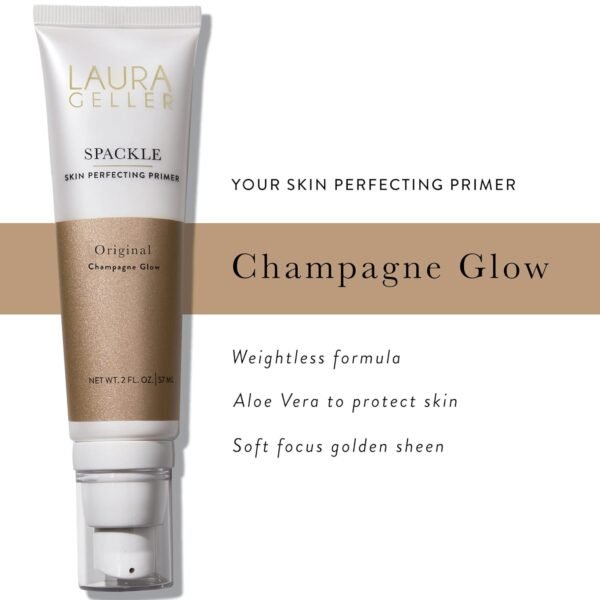 LAURA GELLER NEW YORK Spackle Primer - Champagne Glow - Super-Size 2 Fl Oz - Hyaluronic Acid Makeup Primer for Mature Skin - Image 6