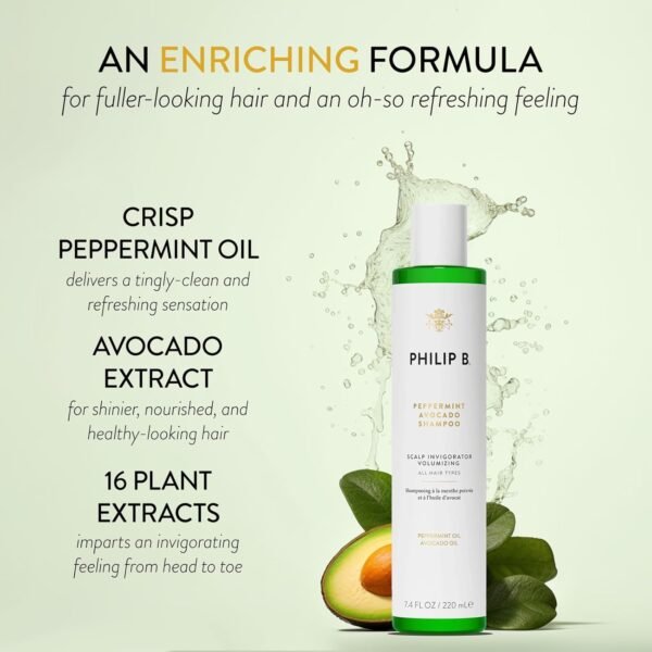PHILIP B. Peppermint Avocado Scalp Invigorating Kit - Includes Shampoo (7.4 oz), Conditioner (6 oz) and Scalp Massager - Image 5
