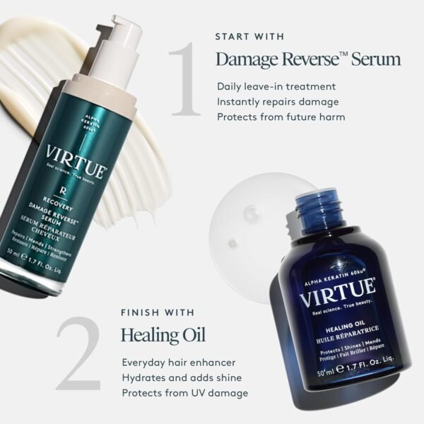 Virtue Healing Hair Oil, Hair Treatment Serum for Damaged Hair, Shake to Activate, Color Safe, 1.7 Fl Oz - Image 8
