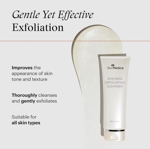 SkinMedica AHA/BHA Exfoliating Cleanser - Gently Scrub Away Dead Skin with Exfoliating Face Wash Cleanser, Improving the Appearance of Skin Tone and Texture, 6 Fl Oz - Image 3