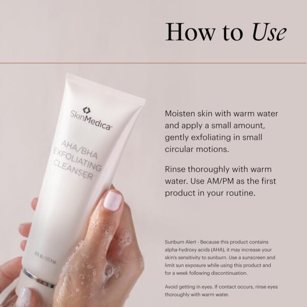 SkinMedica AHA/BHA Exfoliating Cleanser - Gently Scrub Away Dead Skin with Exfoliating Face Wash Cleanser, Improving the Appearance of Skin Tone and Texture, 6 Fl Oz - Image 8