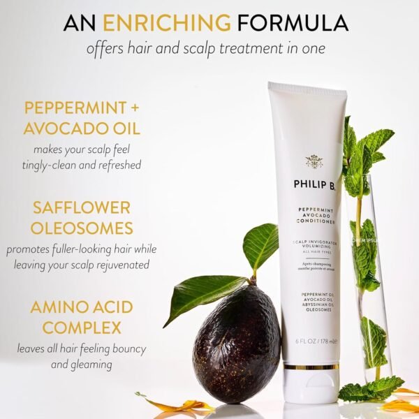 PHILIP B. Peppermint Avocado Scalp Invigorating Kit - Includes Shampoo (7.4 oz), Conditioner (6 oz) and Scalp Massager - Image 7