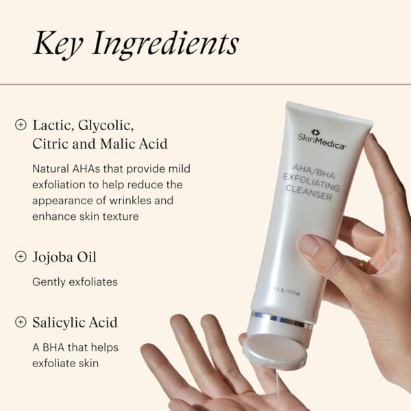 SkinMedica AHA/BHA Exfoliating Cleanser - Gently Scrub Away Dead Skin with Exfoliating Face Wash Cleanser, Improving the Appearance of Skin Tone and Texture, 6 Fl Oz - Image 6