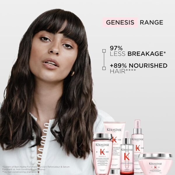 Kerastase Genesis Hair Serum | Daily Strengthening Treatment for Weak or Damaged Hair | Nourishes and Reinforces Hair | Anti-Breakage | Silicone-Free | For Weakened Hair | Serum Fortifiant - Image 8