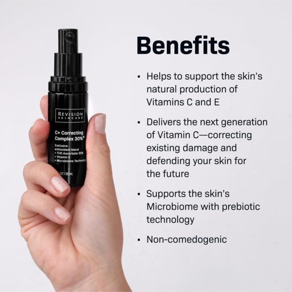 Revision Skincare C+ Correcting Complex 30%® Face Serum – Anti-Aging Antioxidant Blend with Vitamin C, Reduces Fine Lines & Wrinkles, Brightens & Firms Skin, Safe for Sensitive Skin - Image 4