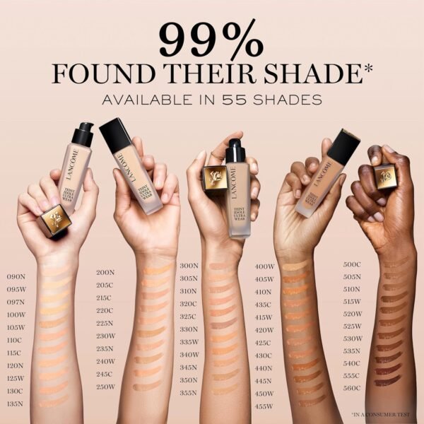 Lancôme Teint Idole Ultra Wear Buildable Full Coverage Foundation - Longwearing & Waterproof - Natural Matte Finish - Image 4