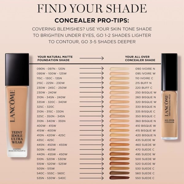 Lancôme Teint Idole Ultra Wear Buildable Full Coverage Foundation - Longwearing & Waterproof - Natural Matte Finish - Image 9