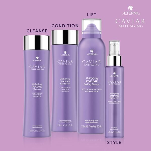 Alterna Haircare CAVIAR Anti-Aging Multiplying Volume Styling Mousse, 8.2 Fl Oz | For Fine, Thin Hair | Medium Hold | Create Instant Volume and Thickness | Sulfate Free - Image 11