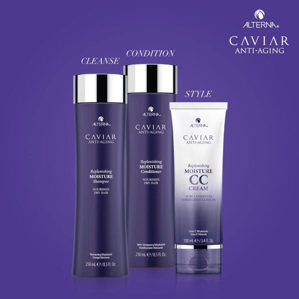 Alterna Haircare CAVIAR Anti-Aging Replenishing Moisture Shampoo, Conditioner, CC Cream Regimen Starter Set | Protects, Restores and Hydrates | Sulfate Free - Image 6