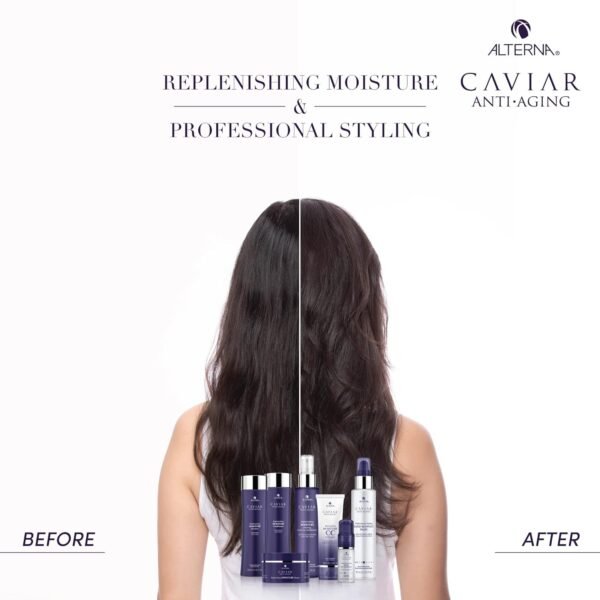Alterna Haircare CAVIAR Anti-Aging Replenishing Moisture Shampoo, Conditioner, CC Cream Regimen Starter Set | Protects, Restores and Hydrates | Sulfate Free - Image 7