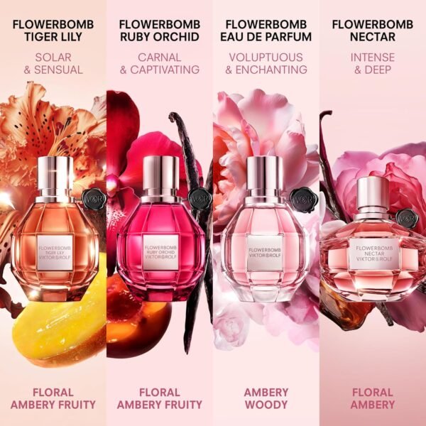 Viktor&Rolf - Flowerbomb Eau de Parfum & Tigerlily Eau de Parfum - Womens Perfume Bundle - Full Size, 3.4 Fl Oz Each - Image 6
