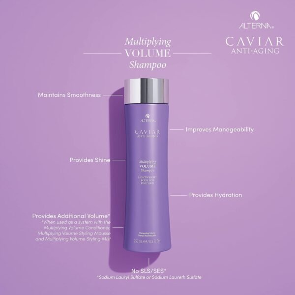 CAVIAR Anti-Aging Multiplying Volume Shampoo | For Fine, Limp or Thin Hair | Create Instant Volume and Thickness | Sulfate Free - Image 6