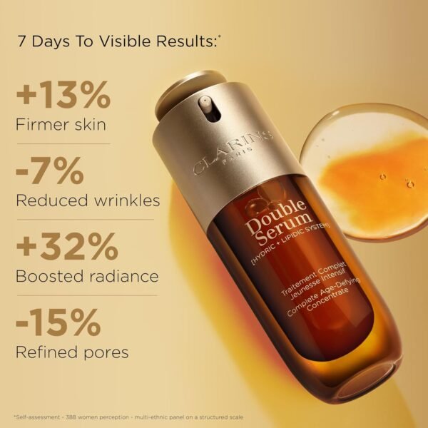 Clarins Double Serum | Anti Aging Face Serum | Visibly Firms, Smoothes, Boosts Radiance, and Refines Pores | 24H Hydration | All Skin Types - Image 3