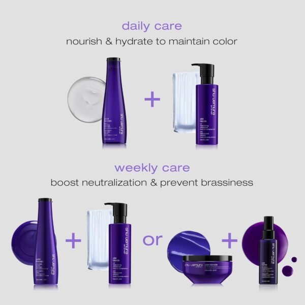 Yubi Blonde Anti-Brass Heat Protecting Purple Serum - Tones Brassy and Yellow Hues, Hydrates and Adds Shine, For Color-Treated Blonde and Silver Hair, 3.3 Fl Oz - Image 5