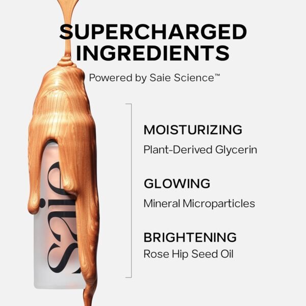 Saie Glowy Super Gel Lightweight Illuminator - Luminizer and Makeup Primer for Glowing Skin - Enriched with Vitamin C + Hydrating Squalane Oil - Starglow (1 oz) - Image 8