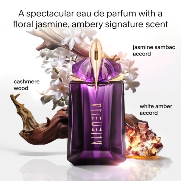 Mugler Alien - Eau de Parfum - Women's Fragrance Set - Floral & Woody - With Jasmine, Wood, and Amber - Perfume, 2 Fl Oz, 1.6 Fl Oz Body Lotion, 1.6 Fl Oz Shower Gel, 0.33 Fl Oz Travel Size Perfume - Image 4