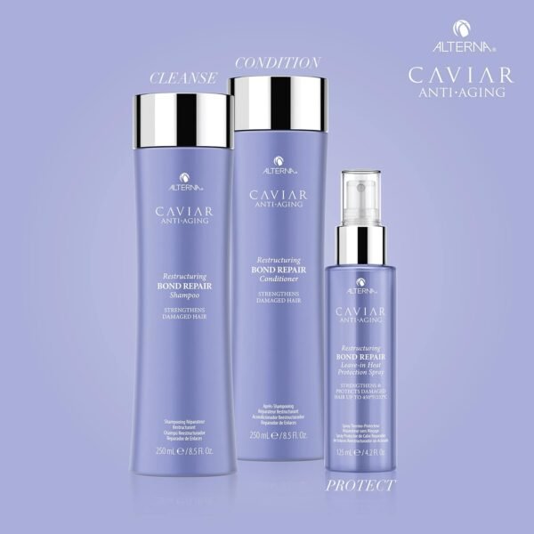 Alterna Haircare CAVIAR Anti-Aging Restructuring Bond Repair Leave-in Heat Protection Spray 4.2 Fl Oz | Strengthens and Protects Damaged Hair - Image 4