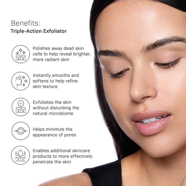 Revision Skincare Triple-Action Exfoliator, Clinical Face Exfoliator with Physical, Chemical and Enzymatic Exfoliation, AHA, BHA and Salicylic Acid to Polish Skin and Improve Texture - Image 4