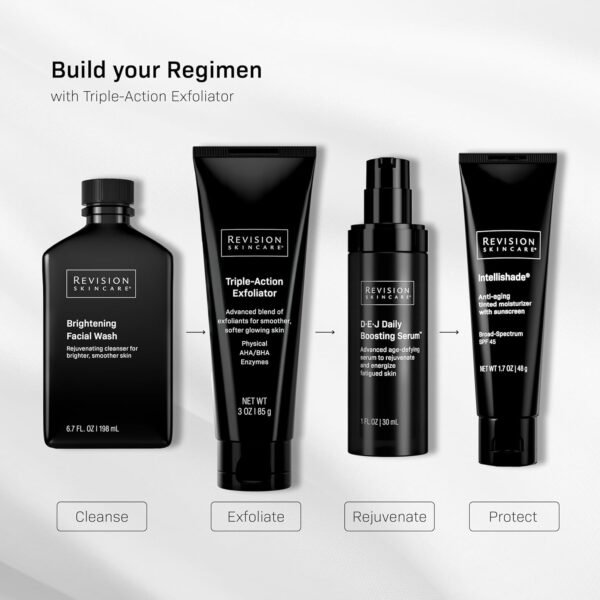Revision Skincare Triple-Action Exfoliator, Clinical Face Exfoliator with Physical, Chemical and Enzymatic Exfoliation, AHA, BHA and Salicylic Acid to Polish Skin and Improve Texture - Image 7