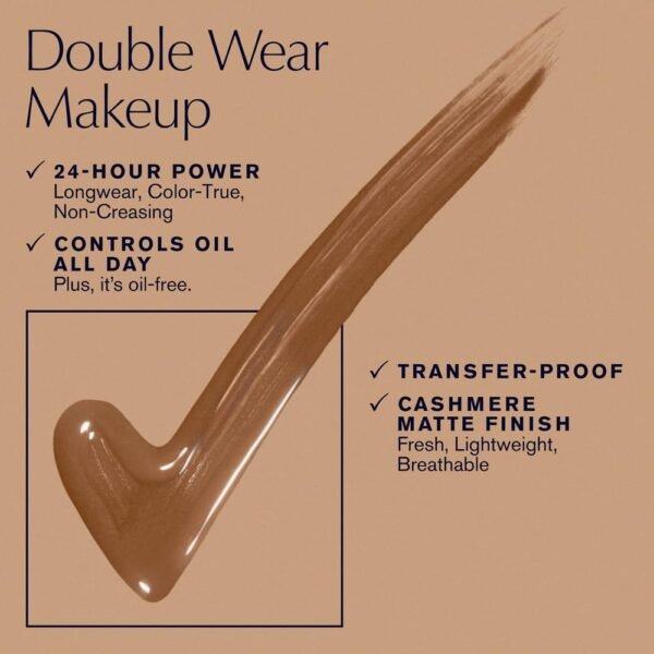Estée Lauder Double Wear Stay-in-Place 24-Hour Long-Wear Matte Foundation Makeup, 1 Fl Oz - Image 8