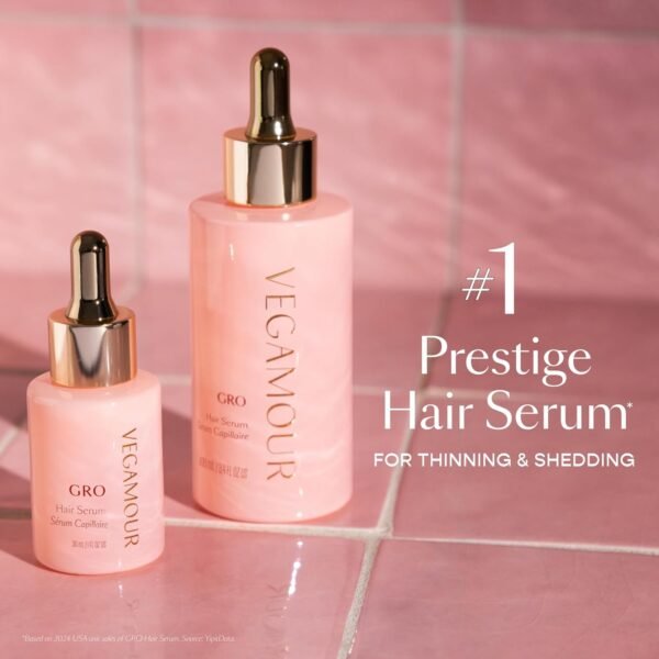 VEGAMOUR GRO Hair Serum for Hair Thinning & Shedding, Thicker Fuller Looking Hair In As Soon As 90 Days, Non Oily, Bergamot Scent, Vegan & Cruelty Free - Image 5