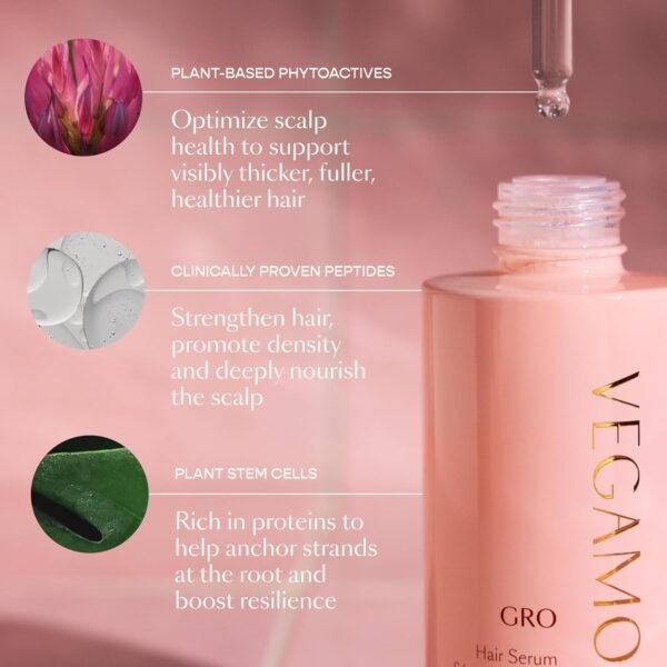 VEGAMOUR GRO Hair Serum for Hair Thinning & Shedding, Thicker Fuller Looking Hair In As Soon As 90 Days, Non Oily, Bergamot Scent, Vegan & Cruelty Free - Image 7
