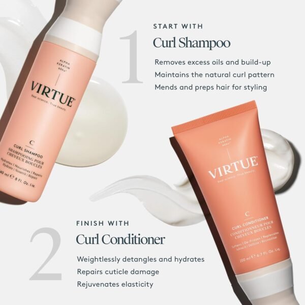 VIRTUE Curl Sulfate Free Shampoo with Jojoba Oil, Hydrates, Nourishes & Repairs Curly Hair with Frizz Control, Color Safe - Image 5