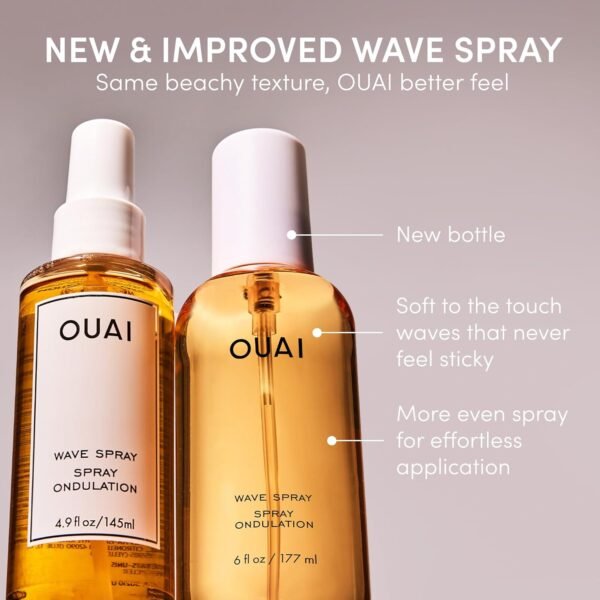 OUAI Wavy Hair Bundle - Includes Air Dry Foam & Wave Spray for Perfect Beach Waves - Adds Texture, Volume & Shine to All Hair Types (2 Count, 4 Oz/6 Oz) - Image 3