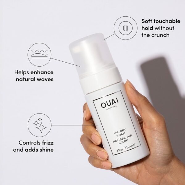 OUAI Wavy Hair Bundle - Includes Air Dry Foam & Wave Spray for Perfect Beach Waves - Adds Texture, Volume & Shine to All Hair Types (2 Count, 4 Oz/6 Oz) - Image 8