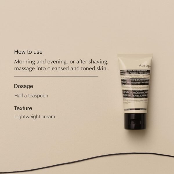 Aesop Moroccan Neroli Post Shave Lotion | Unisex Daily Hydrating Lotion Boosted With Botanical Oils | Balance Skin While Reducing Irritation and Aggravation | 2oz / 60mL - Image 3