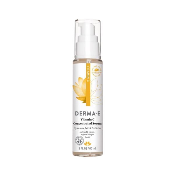 DERMA E Vitamin C Concentrated Serum with Hyaluronic Acid, Vitamin E & Aloe, All Natural, Antioxidant-Rich Concentrated Facial Serum – Firming and Brightening Vitamin C Face Serum, 2oz - Image 2
