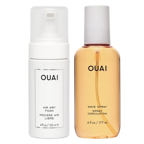 OUAI Wavy Hair Bundle - Includes Air Dry Foam & Wave Spray for Perfect Beach Waves - Adds Texture, Volume & Shine to All Hair Types (2 Count, 4 Oz/6 Oz) - Image 2