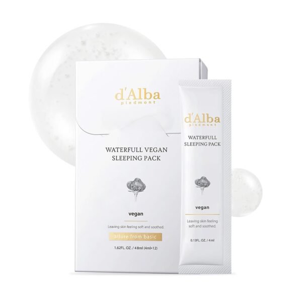 d'alba Piedmont Italian White Truffle Waterfull Vegan Sleeping Pack, Non Wash-off Overnight Face Mask, Portable Gel-type for moisture retention, Safe for sensitive skin, Korean Skin Care - Image 2