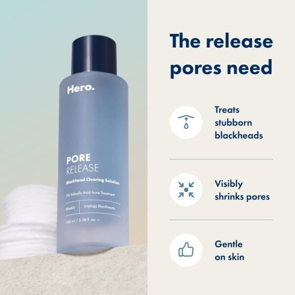 Hero Cosmetics Pore Release Blackhead Clearing Solution - Exfoliating Toner Featuring BHA, PHA, AHA and 2% Salicylic Acid (100 ml) - Image 4