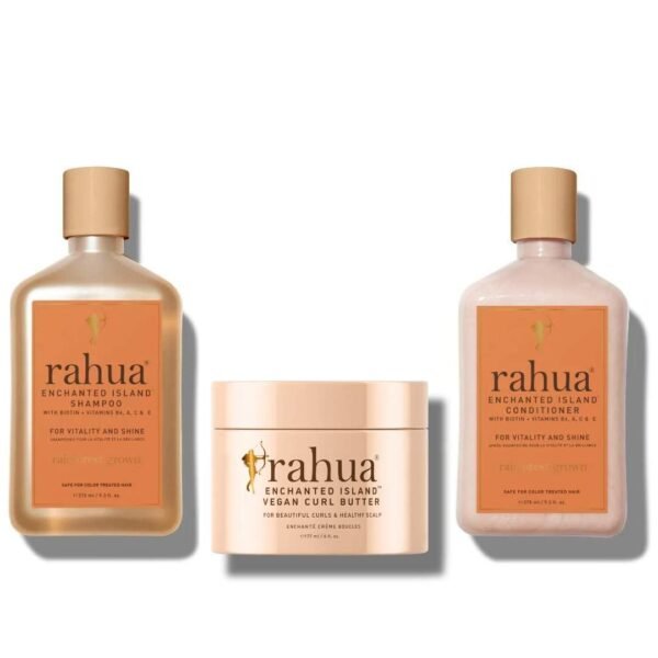 Rahua Enchanted Island Hair Care Pack - Enchanted Island Shampoo and Conditioner 9.3 Fl Oz & Vegan Curl Butter 6 Fl Oz - Revitalize, Strengthen, Adds Shine - Image 2