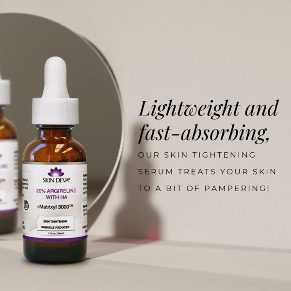 SKIN DEVA 20% Argireline Serum with Matrixyl 3000 Pure Hyaluronic Acid Serum For Face Deep Wrinkle Reducer Anti Aging Tones Skin and Stimulates Collagen Peptides Serum For Face - Image 5