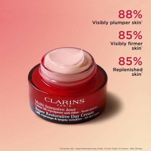 Clarins Super Restorative Day Cream | Anti-Aging Moisturizer For Mature Skin Weakened By Hormonal Changes | Replenishes, Illuminates & Densifies Skin | Lifts & Smoothes | Targets Age Spots & Wrinkles - Image 3