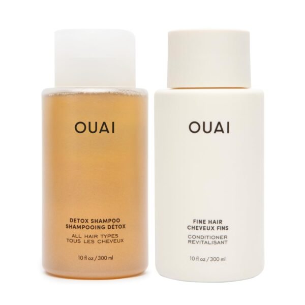 OUAI Detox Shampoo & Fine Hair Conditioner Bundle - Clarifying Shampoo for Build Up, Dirt, Oil, Product and Hard Water & Volumizing Conditioner for Fine Hair (2 Count) - Image 2