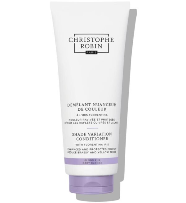 Christophe Robin Shade Variation Baby Blonde Toning Purple Conditioner with Florentina Iris, Neutralizes Brassy, Yellow Tones for Blonde, Bleached, Silver, Highlighted Hair 200ml - Image 2