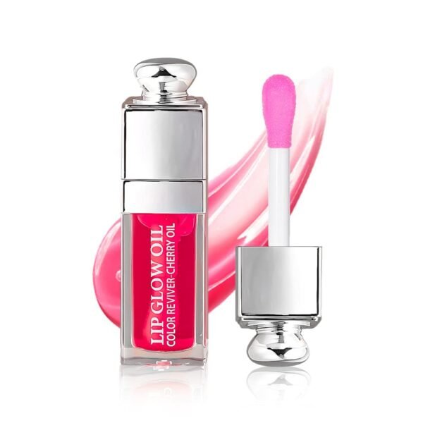 Hydrating Lip Glow Oil, Lip Oil Gloss Transparent Toot Tinted Nourishing Long Lasting Repairing Lightening Lip Lines (RASPBERRY) 0.2 OZ - Image 2