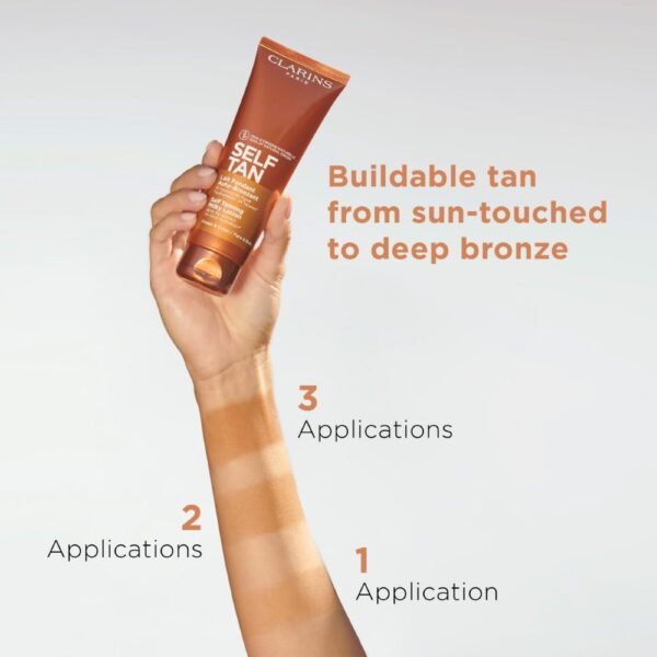 Clarins Self Tanning Milky Lotion | Self Tanner For Face and Body | Natural, Long-Lasting, Streak-Free, Sun-Kissed Glow and 24-Hour Hydration* | Non-Staining | Contains Glycerin - Image 7