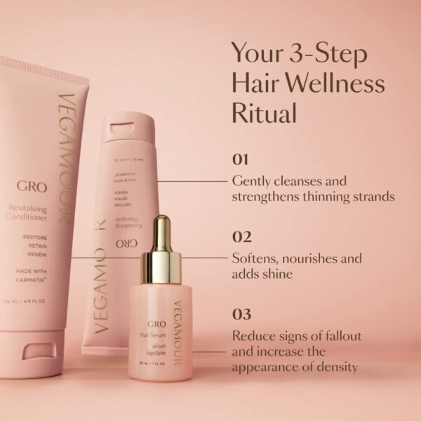 VEGAMOUR GRO Revitalizing Conditioner | Smooths, Strengthens and Adds Shine to Thinning Hair | Clean, Vegan, Cruelty-Free, Clinically Proven and Color Safe - Image 9