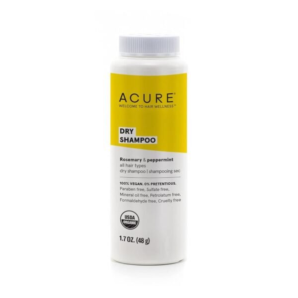 Acure Dry Shampoo - All Hair Types | 100% Vegan | Certified Organic | Rosemary & Peppermint - Absorbs Oil & Removes Impurities Without Water | 1.7 Oz - Image 2