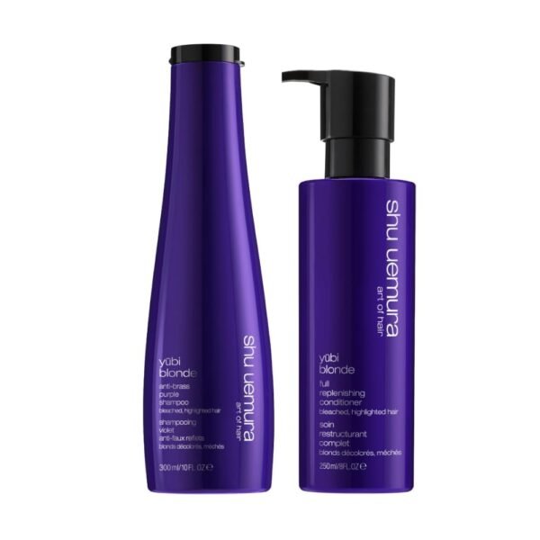 Shu Uemura Yubi Blonde Anti-Brass Purple Shampoo & Conditioner Set - Color Correcting, Neutralizes Brassiness, Moisturizes and Smooths Blonde Hair - Image 2