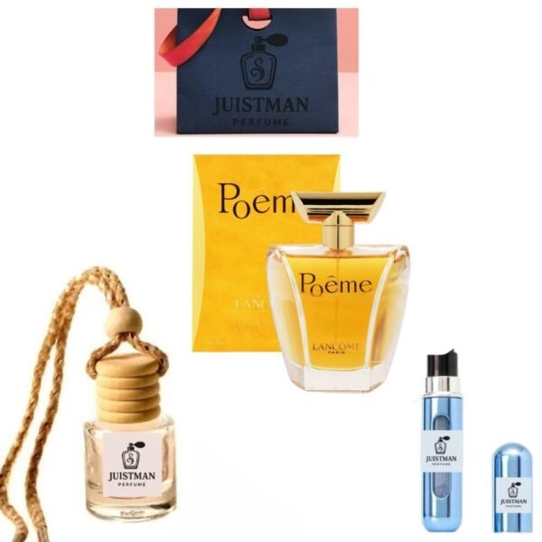 Perfume For Women Poeme Eau De Parfum 3.4 Ounce 3 Pieces Set Bundle With - 5ml Refillable Perfum Atomiser- Hanging Car Smells-Woman Gift Set - Image 2