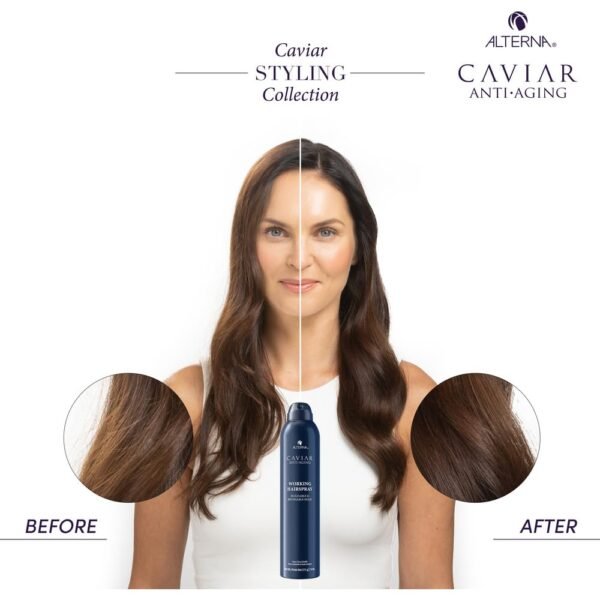 CAVIAR Anti-Aging Working Hairspray | Buildable, Brushable Hold | Helps Control Frizz & Adds Shine | Sulfate Free - Image 8