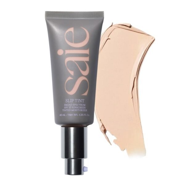 Saie Slip Tint Tinted Moisturizer with SPF 35 - Light Coverage, Glowy Skin Tint & Mineral Sunscreen for Face with Hydrating Hyaluronic Acid - Summer Makeup Essential - Shade Two (1.35 oz) - Image 2