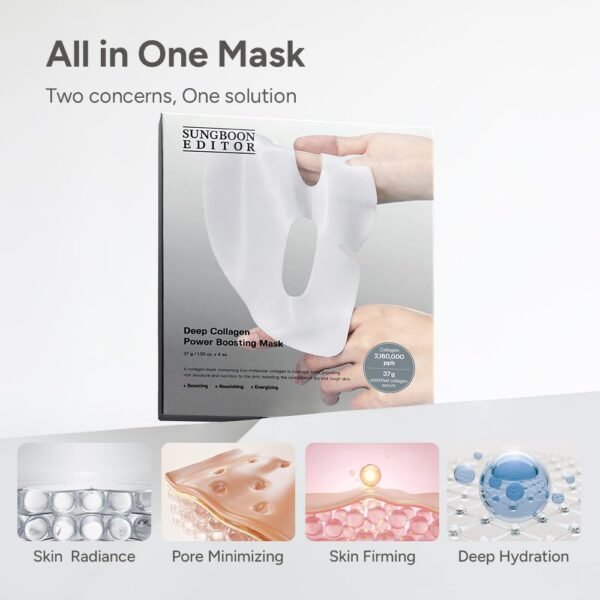 SUNGBOON EDITOR Deep Collagen Overnight mask 37gx4ea | Original Hydrating Collagen Face Mask | Real Collagen 2,160,000PPB for Elasticity |TikTok Trend Items Korean Skin Care - Image 7